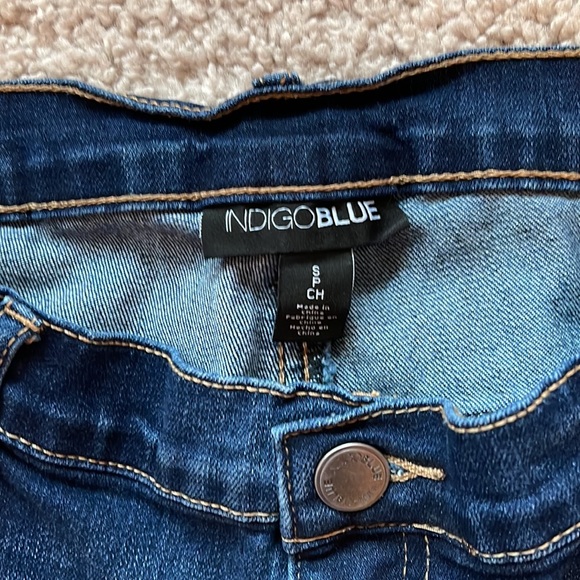 Dark Wash Indigo Blue Skinny Maternity Jeans - Picture 4 of 9